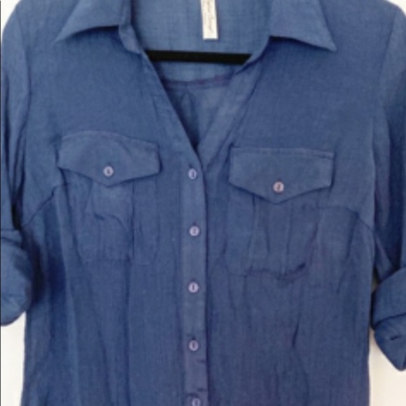 PerSeption Concept Tops - NWOT!New blue see throu shirt